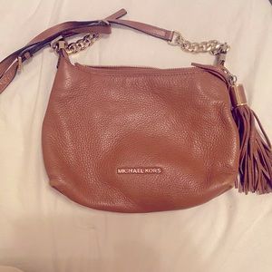 Michael Kors Crossbody Camel Leather Tassel Purse